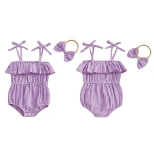 Sleeveless Romper with Matching Headband