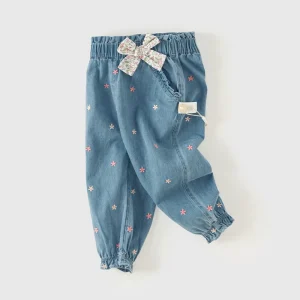 Dave Bella Girl's Embroidery Jeans Denim Pants