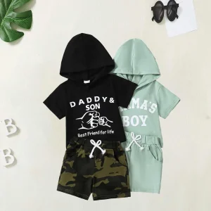 Baby Boys Short Sleeve Hoodie and Shorts