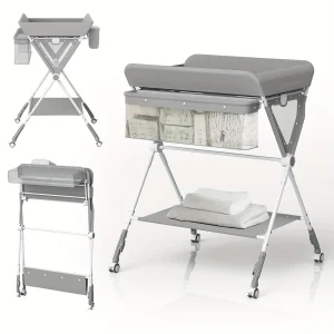 SEJOY Foldable Baby Changing Table with Wheels