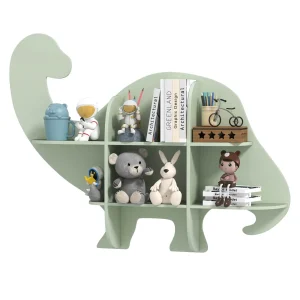Wall-Mounted  2-Tier Floating Dinosaur Kids Bookshelf