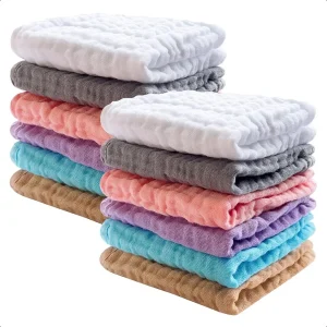 12 Pack Muslin Baby Washcloths
